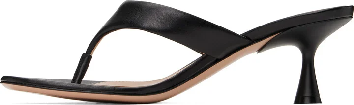 Gianvito Rossi Black Ascent Thong 55 Heeled Sandals - Image 3