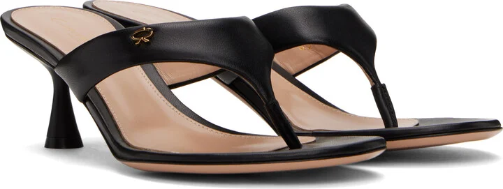 Gianvito Rossi Black Ascent Thong 55 Heeled Sandals - Image 4