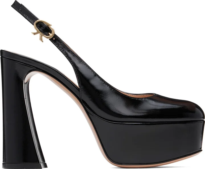 Gianvito Rossi Black Bessie Heels