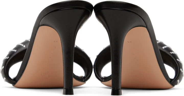 Gianvito Rossi Black Bijoux Crystal Heeled Sandals - Image 2