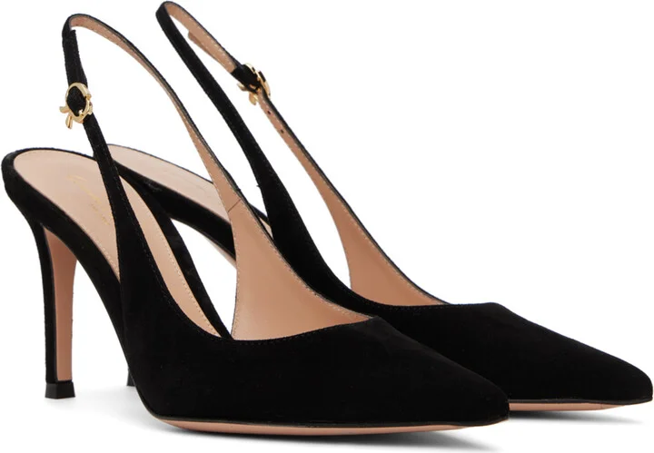 Gianvito Rossi Black Camoscio Heels - Image 4