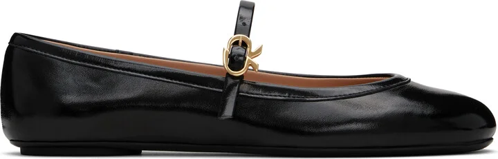 Gianvito Rossi Black Carla Ballerina Flats
