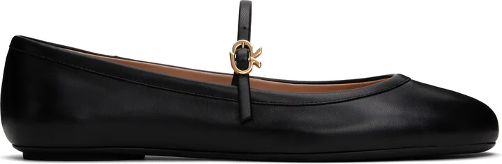 Gianvito Rossi Black Carla Ballerina Flats