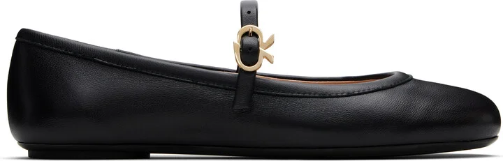 Gianvito Rossi Black Carla Ballerina Flats