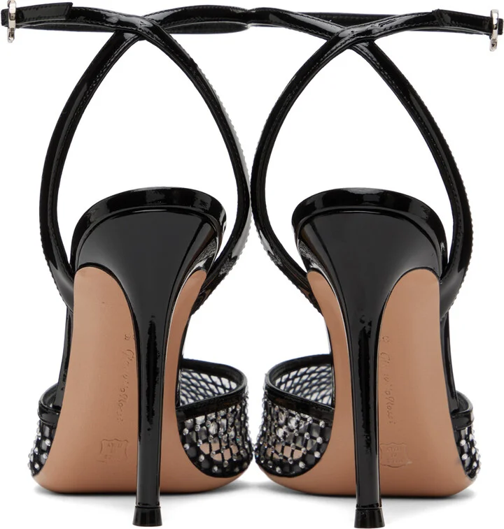 Gianvito Rossi Black Crystal-Cut Heels - Image 2