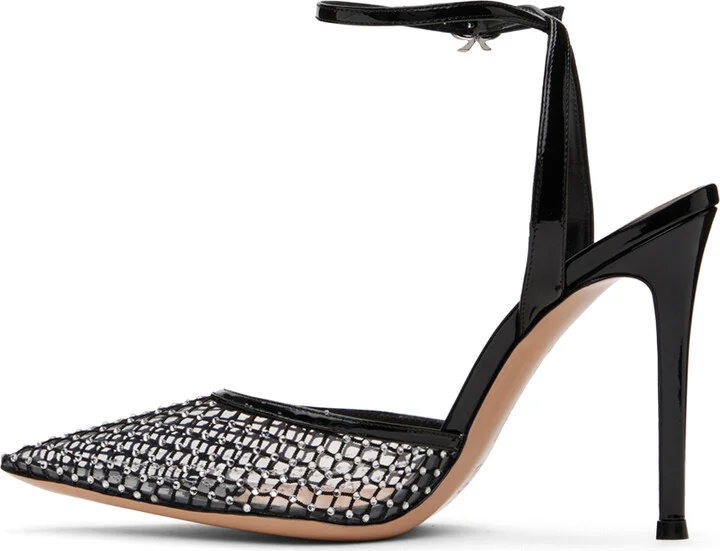 Gianvito Rossi Black Crystal-Cut Heels - Image 3
