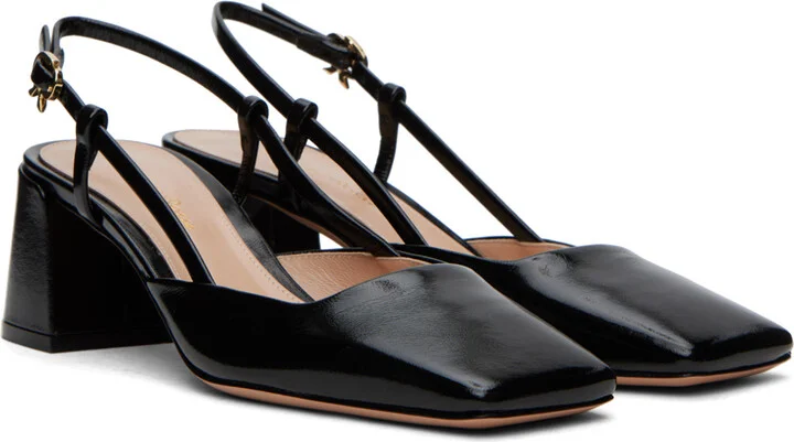 Gianvito Rossi Black Freeda Sling 55 Heels - Image 4