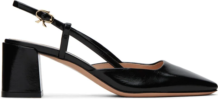 Gianvito Rossi Black Freeda Sling 55 Heels