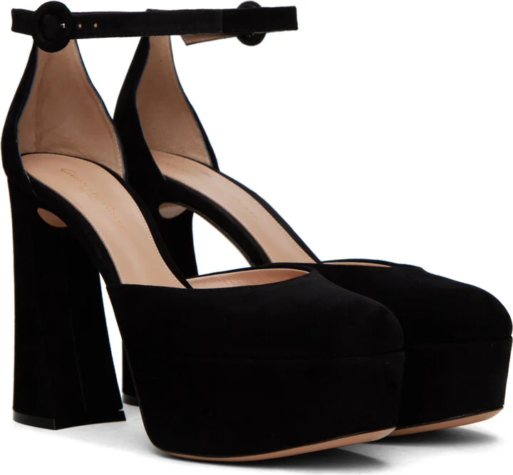 Gianvito Rossi Black Holly D'Orsay Heels - Image 4