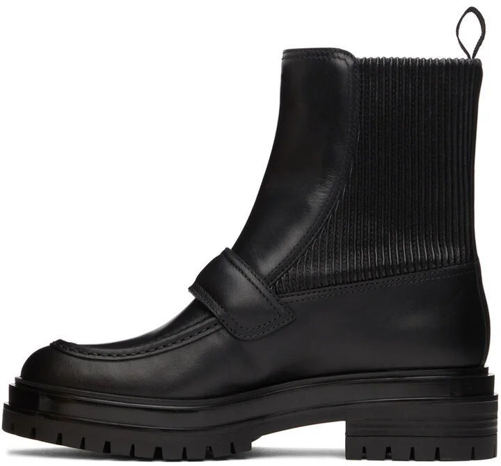 Gianvito Rossi Black Leather Berck Boots - Image 3