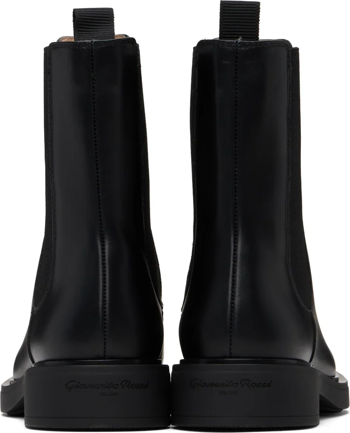 Gianvito Rossi Black Leather Chelsea Boots - Image 2