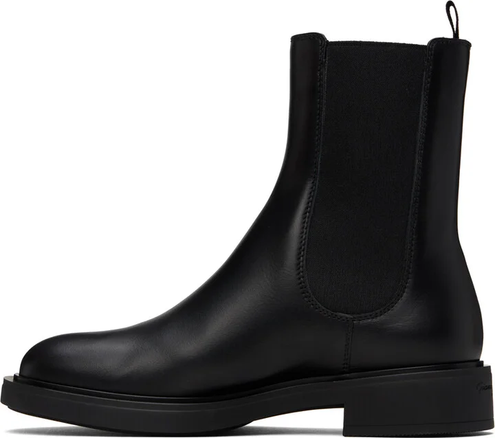 Gianvito Rossi Black Leather Chelsea Boots - Image 3