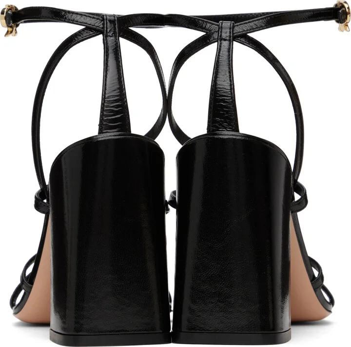 Gianvito Rossi Black Leather Heeled Sandals - Image 2