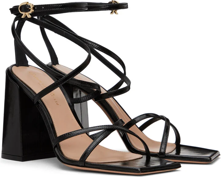 Gianvito Rossi Black Leather Heeled Sandals - Image 4