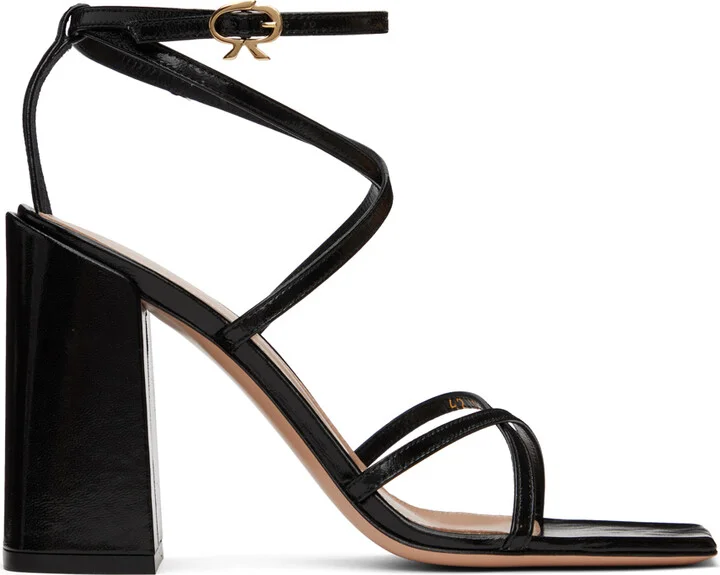Gianvito Rossi Black Leather Heeled Sandals