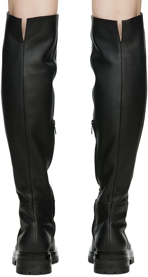 Gianvito Rossi Black Leather Quinn Tall Boots - Image 2