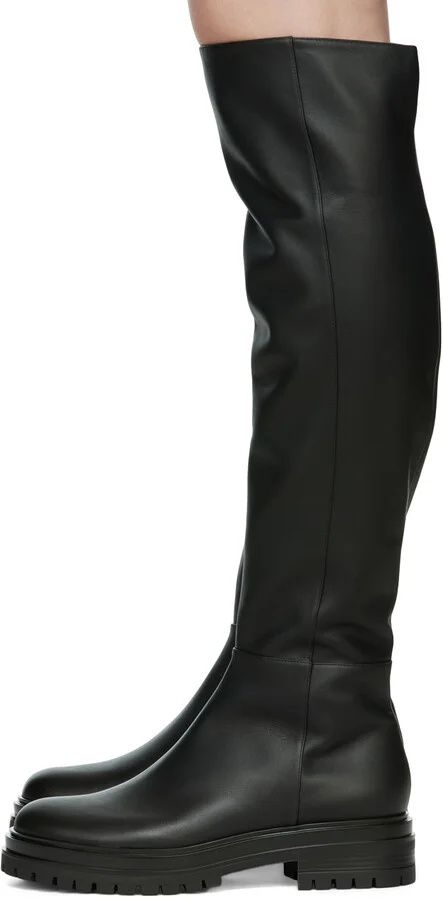 Gianvito Rossi Black Leather Quinn Tall Boots - Image 3