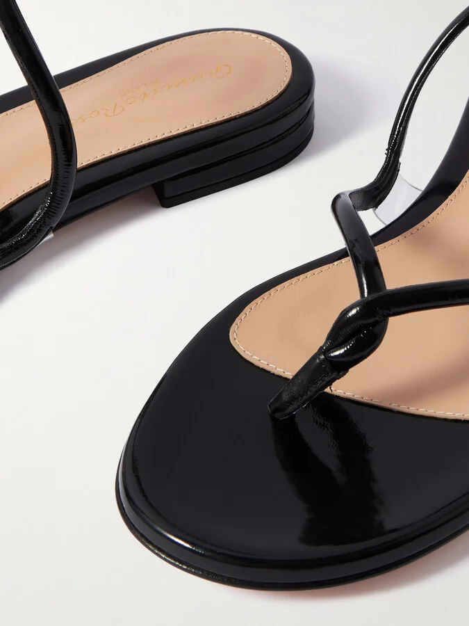 Gianvito Rossi - Black Mamba Patent-leather Sandals - IT36.5 - Image 4
