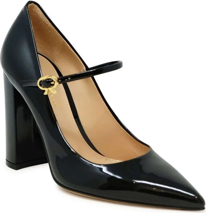 Gianvito Rossi Black Patent Ribbon Jane 100 Pumps - Image 2