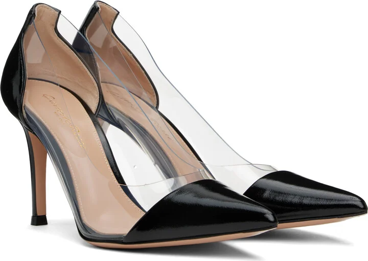 Gianvito Rossi Black Plexi 85 Heels - Image 4
