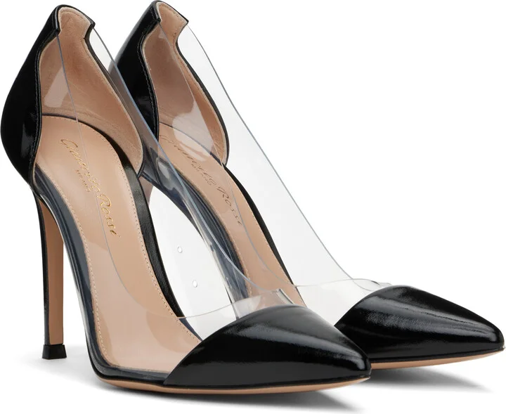 Gianvito Rossi Black Plexi 85 Heels - Image 4
