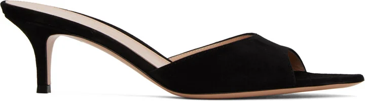 Gianvito Rossi Black Pointed Heeled Sandals
