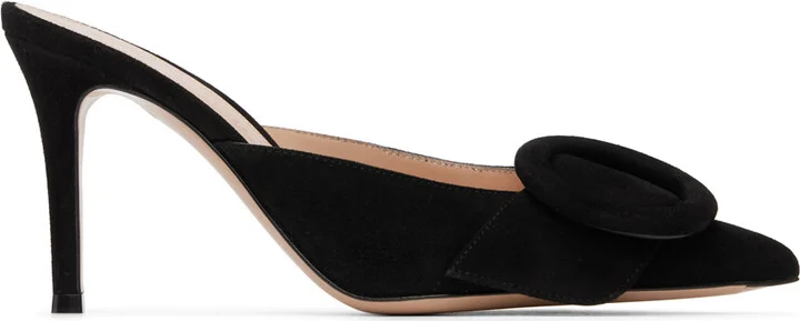 Gianvito Rossi Black Portofino 85 Mules