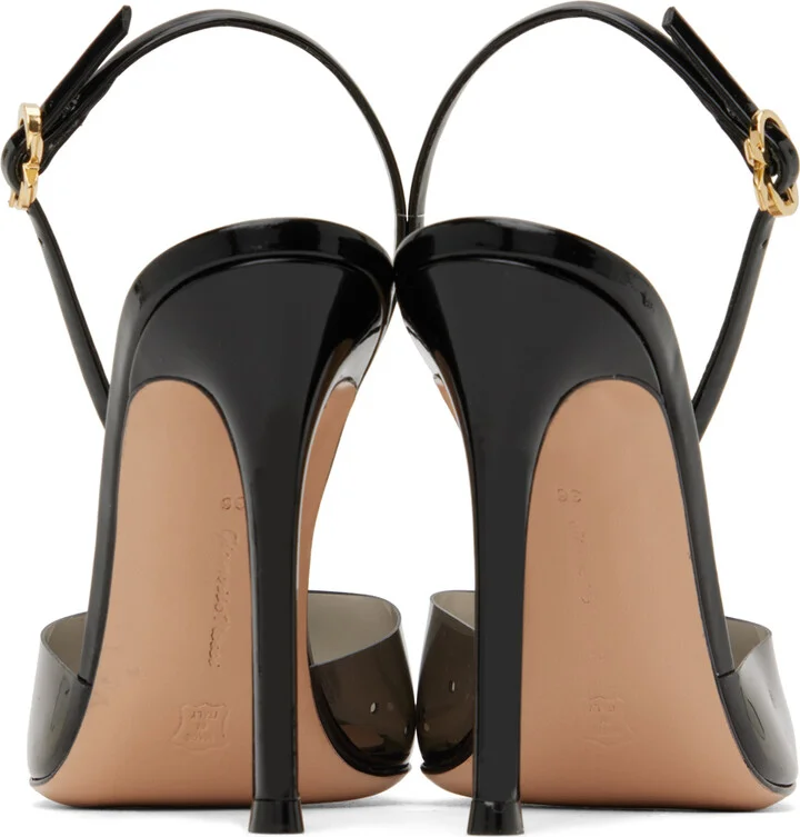 Gianvito Rossi Black Ribbon D'Orsay 85 Heels - Image 2
