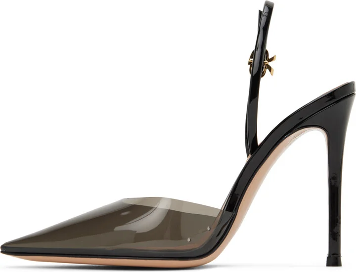 Gianvito Rossi Black Ribbon D'Orsay 85 Heels - Image 3