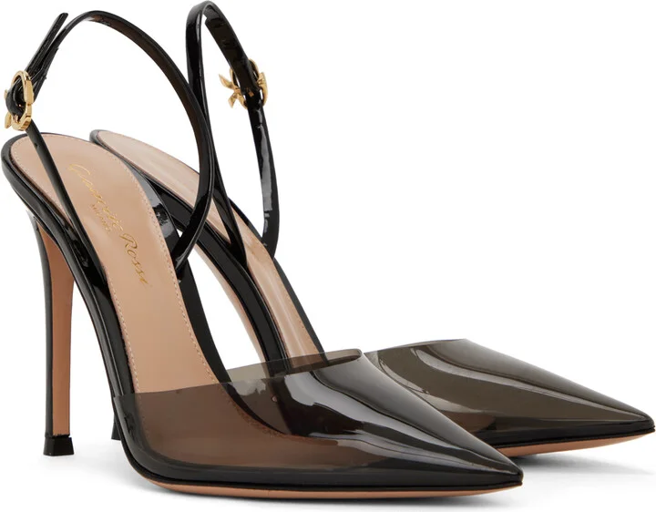 Gianvito Rossi Black Ribbon D'Orsay 85 Heels - Image 4