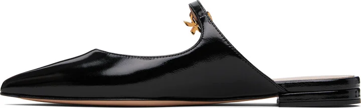 Gianvito Rossi Black Ribbon Jane Slide Loafers - Image 3