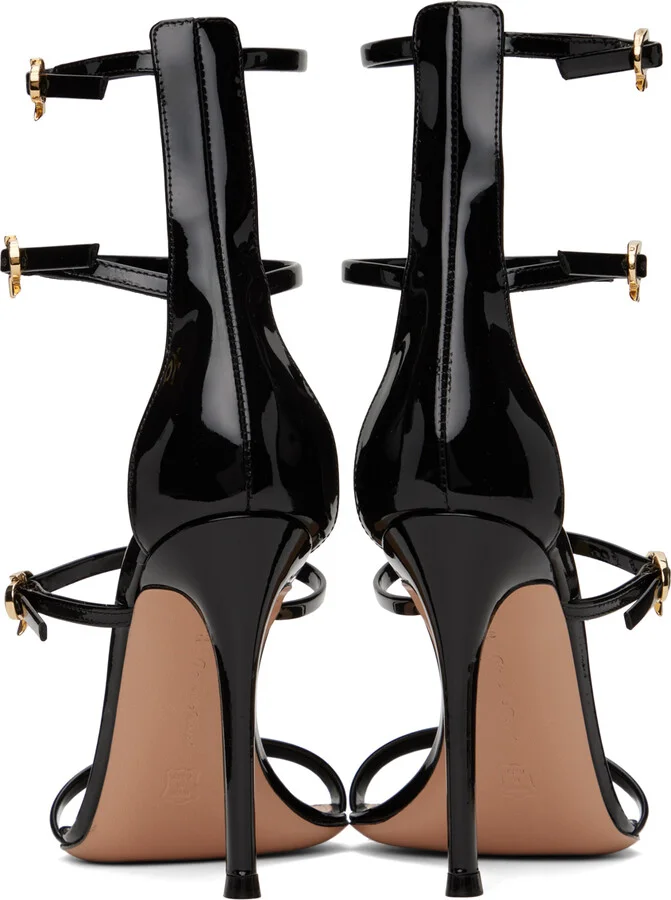 Gianvito Rossi Black Ribbon Uptown Heeled Sandals - Image 2