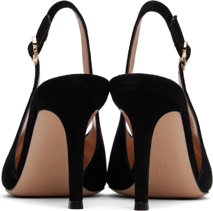 Gianvito Rossi Black Robbie Sling Heels - Image 2