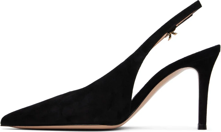 Gianvito Rossi Black Robbie Sling Heels - Image 3