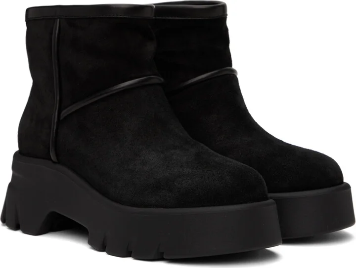 Gianvito Rossi Black Shearling Ankle Boots - Image 4