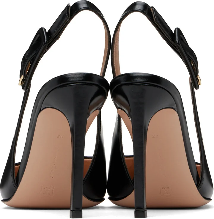 Gianvito Rossi Black Slingback Tokio Leather Heels - Image 2
