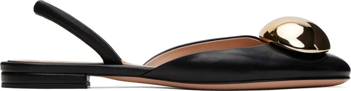 Gianvito Rossi Black Sphera Ballerina Flats