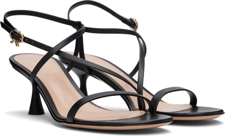 Gianvito Rossi Black Strappy 55 Heeled Sandals - Image 4