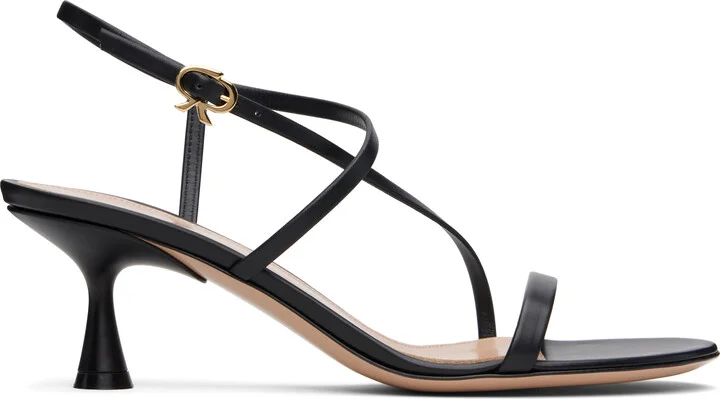 Gianvito Rossi Black Strappy 55 Heeled Sandals