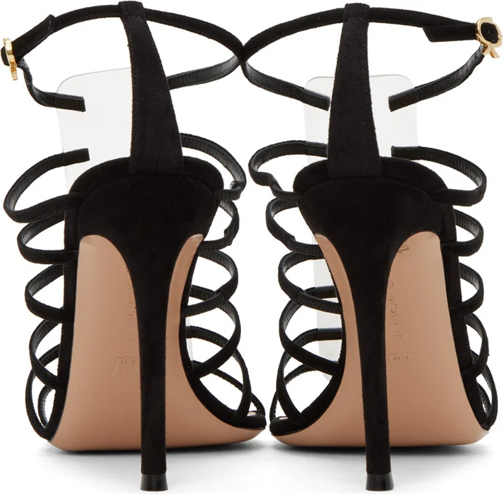 Gianvito Rossi Black Suede Heeled Sandals - Image 2