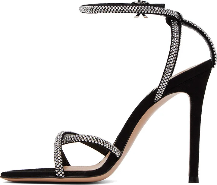 Gianvito Rossi Black Suede Heeled Sandals - Image 3