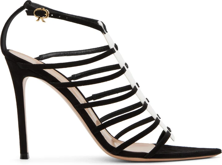 Gianvito Rossi Black Suede Heeled Sandals