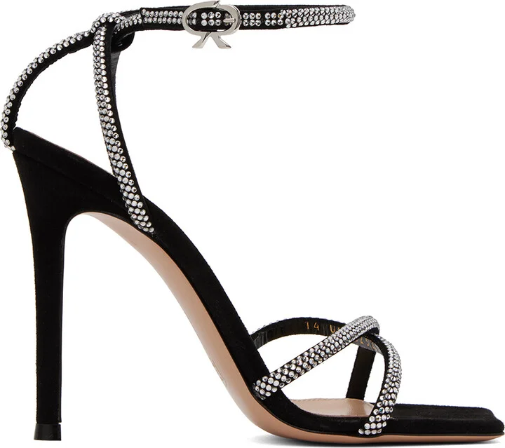 Gianvito Rossi Black Suede Heeled Sandals