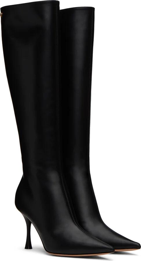 Gianvito Rossi Black Vitello 85 Tall Boots - Image 4