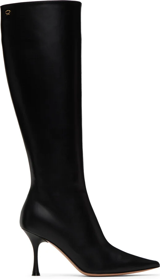 Gianvito Rossi Black Vitello 85 Tall Boots