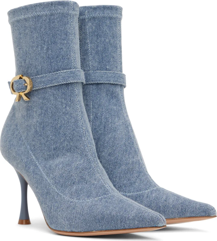 Gianvito Rossi Blue Ascent Boots - Image 4