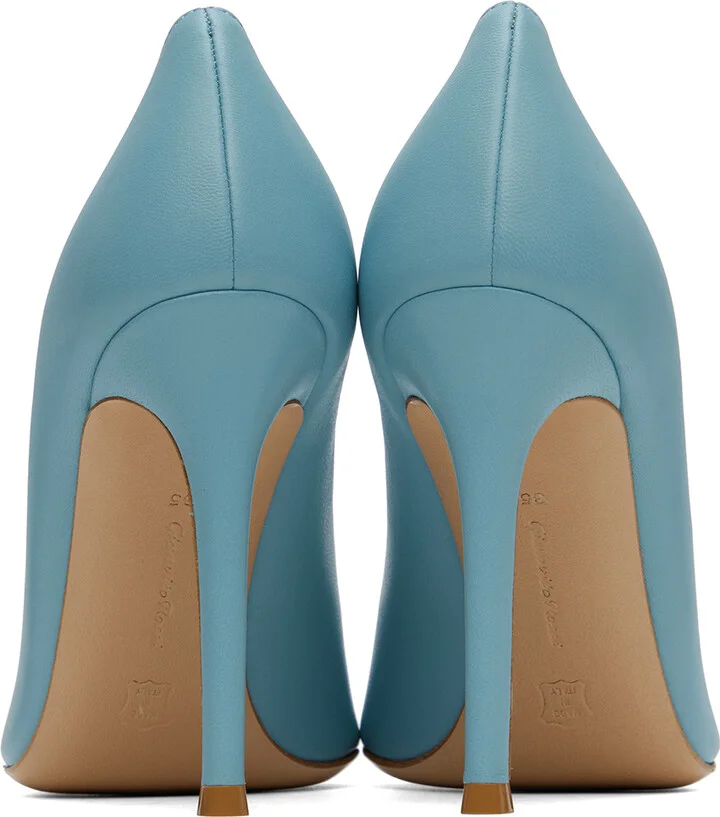 Gianvito Rossi Blue Gianvito 105 Heels - Image 2