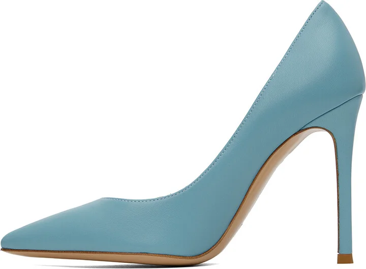 Gianvito Rossi Blue Gianvito 105 Heels - Image 3
