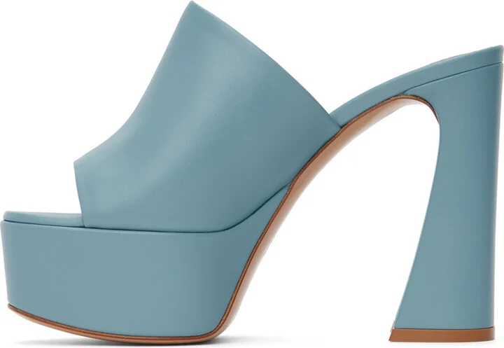 Gianvito Rossi Blue Holly Mule Sandals - Image 3