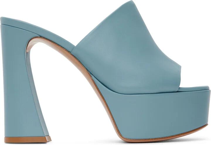 Gianvito Rossi Blue Holly Mule Sandals